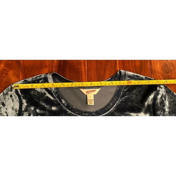 Crushed Blue Velvet Teen Youth Shirt Top Tween Girls Arizona Jeans Co L Large - Picture 5 of 7